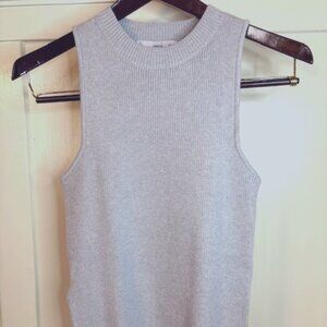 Mango Women's Sweater Sleeveless Silver Gray